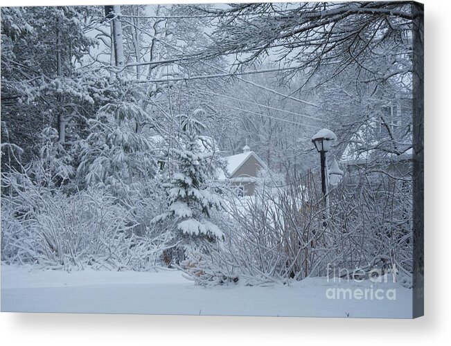 Winter Acrylic Print featuring the photograph Another Nor'Easter Hits McKinley Avenue Walpole by Marcus Dagan
