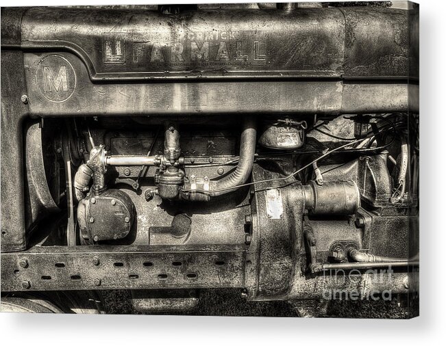 Tractor Engine Acrylic Print featuring the photograph Antique Farmall Engine by Mike Eingle