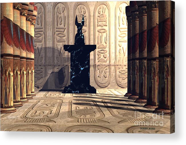 Anubis Acrylic Print featuring the painting Anubis Temple by Corey Ford