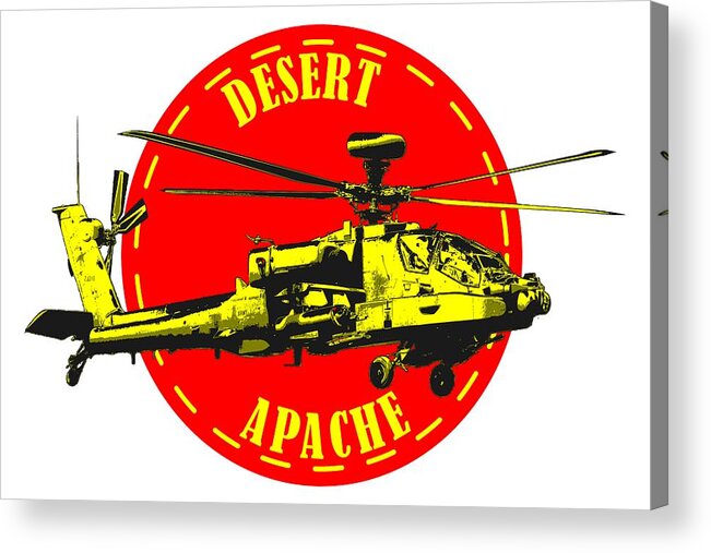 Apache Acrylic Print featuring the digital art Apache on Desert by Piotr Dulski