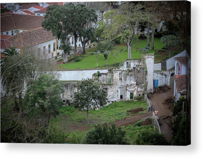 Kelly Hazel Acrylic Print featuring the photograph Architectural Ruins in Angra do Heroismo by Kelly Hazel