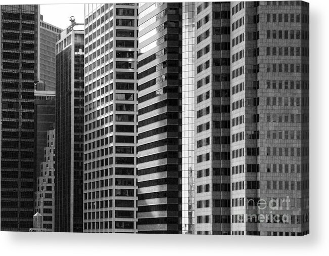 New York City Acrylic Print featuring the photograph Architecture NYC BW by Chuck Kuhn