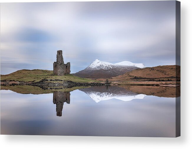 Ardvreck Acrylic Print featuring the photograph Ardvreck Castle Reflection by Grant Glendinning