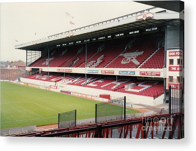 Arsenal Acrylic Print featuring the photograph Arsenal - Highbury - East Stand 3 - 1992 by Legendary Football Grounds