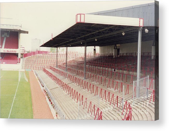 Arsenal Acrylic Print featuring the photograph Arsenal - Highbury - North Bank 2 - 1992 by Legendary Football Grounds