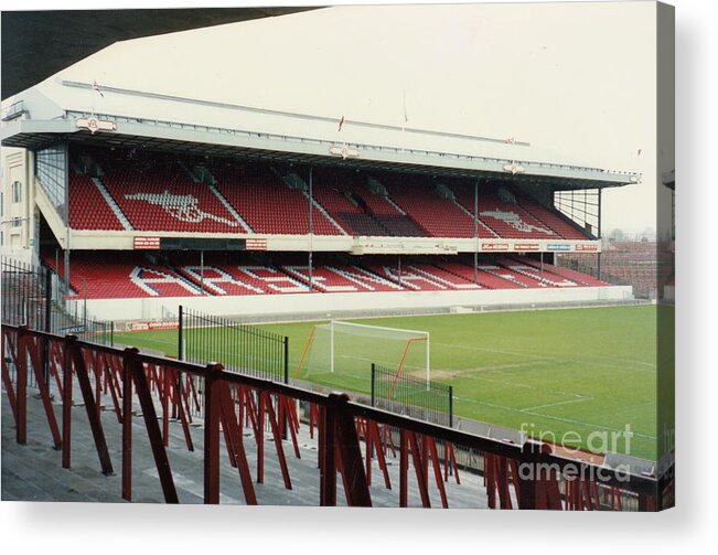 Arsenal Acrylic Print featuring the photograph Arsenal - Highbury - West Stand 3 - 1992 by Legendary Football Grounds