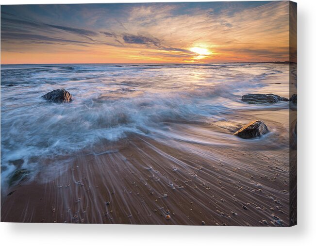 Rhode Island Acrylic Print featuring the photograph As Beach Pebbles Get Smooth by Kim Carpentier