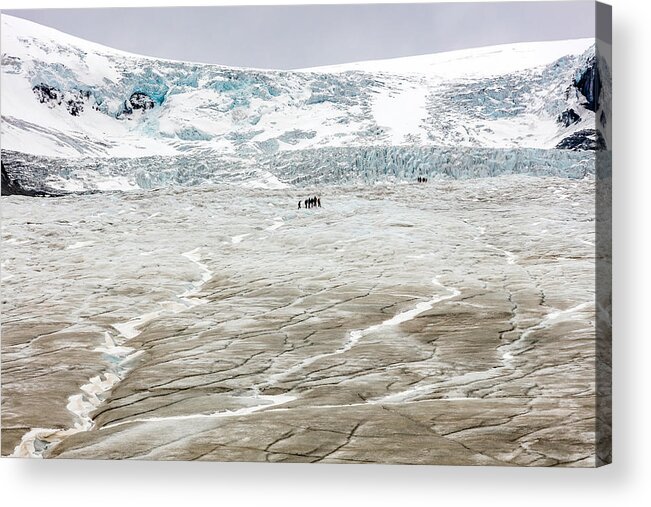 Athabasca Glacier Acrylic Print featuring the photograph Athabasca Glacier with guided expedition by Pierre Leclerc Photography