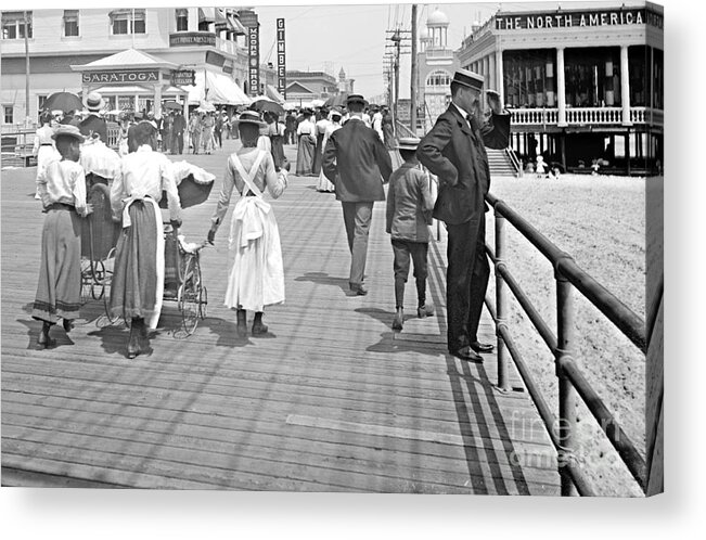Atlantic City Boardwalk 1902 Acrylic Print featuring the photograph Atlantic City Boardwalk 1902 by Padre Art