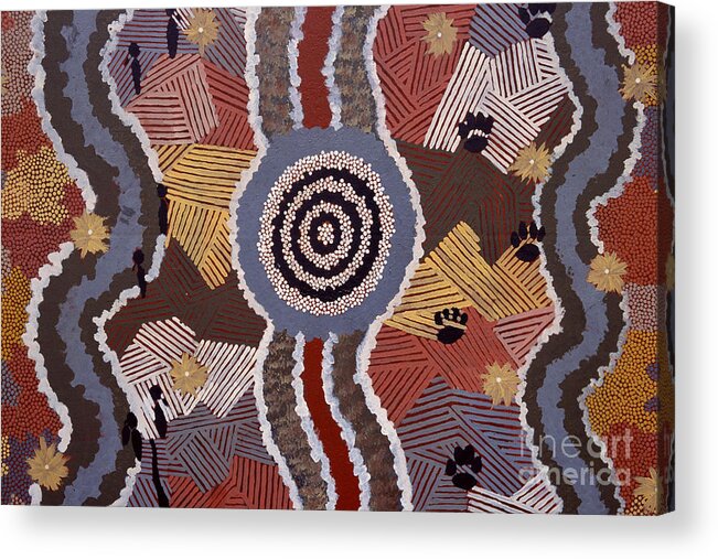 Art Acrylic Print featuring the photograph Australian Aboriginal Dot Painting by William D. Bachman