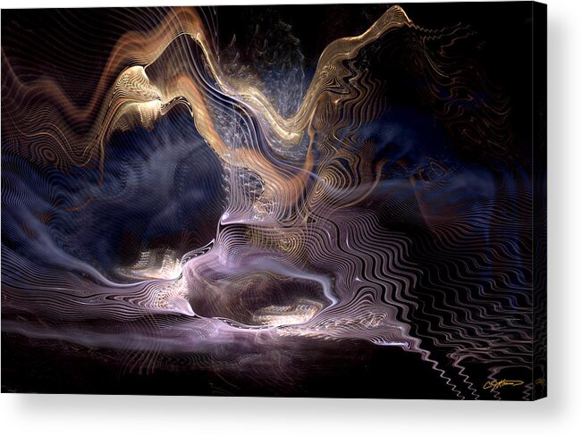 Abstract Acrylic Print featuring the digital art Authoring the Unpredictable by Casey Kotas