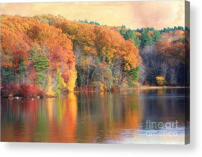 Foliage Acrylic Print featuring the digital art Autumn Glow by Jayne Carney