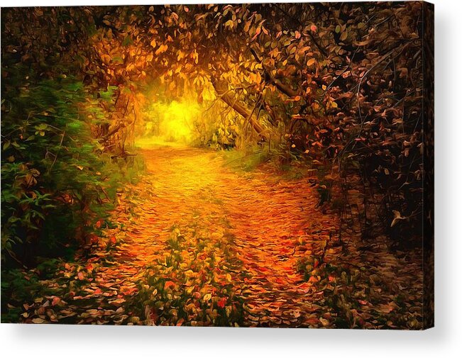 Autumn Acrylic Print featuring the digital art Autumn light by Lilia D