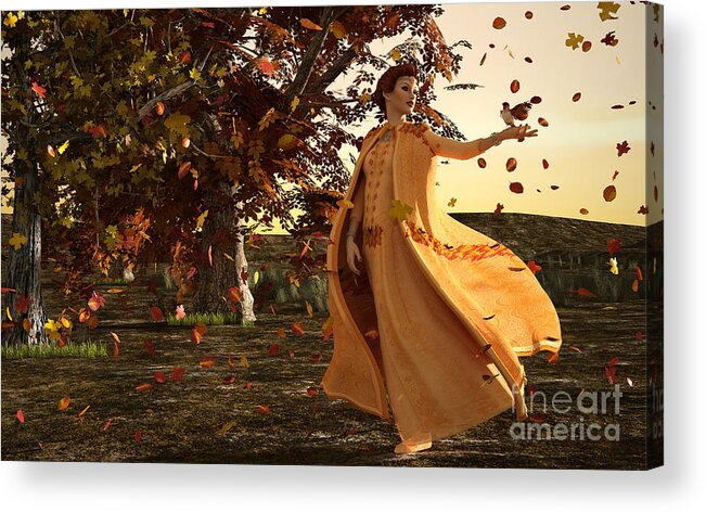 Autumn Acrylic Print featuring the digital art Autumn by Two Hivelys