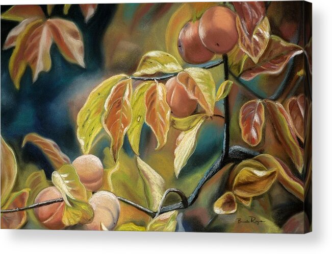 Autumn Acrylic Print featuring the painting Autumn Peaches by Brenda Williams