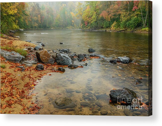 Gauley River Acrylic Print featuring the photograph Autumn Rain Gauley River by Thomas R Fletcher