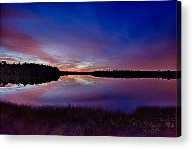 Chadworth Lake Acrylic Print featuring the photograph Autumn Sunset by Louis Dallara