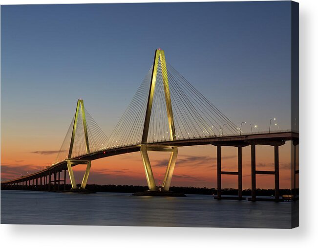 South Carolina Acrylic Print featuring the photograph Avenell Bridge Sunset by Nancy Dunivin