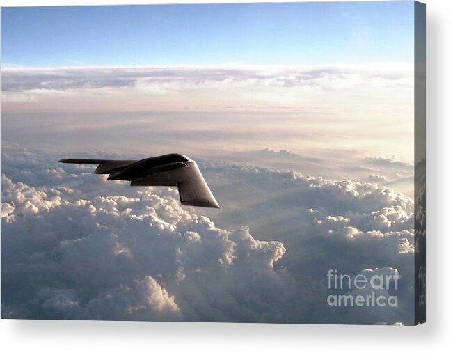 B2 Acrylic Print featuring the digital art B-2 Spirit by Airpower Art