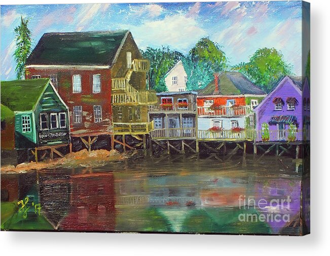  Acrylic Print featuring the painting Back Bay Kennebunkport by Francois Lamothe