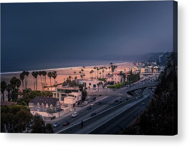 Santa Monica Acrylic Print featuring the photograph Bad Weather-2 by Gene Parks