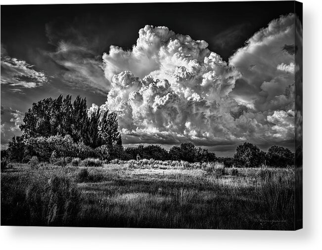 Apollo Beach Acrylic Print featuring the photograph Bad Weather b/w by Marvin Spates