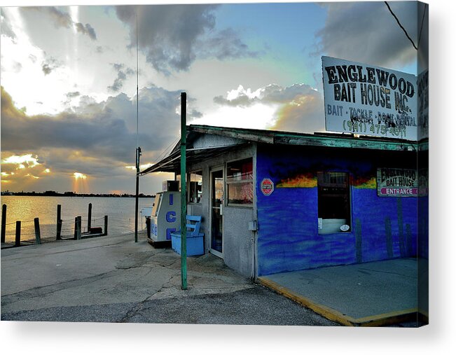 Englewood Acrylic Print featuring the photograph Bait House by Alison Belsan Horton