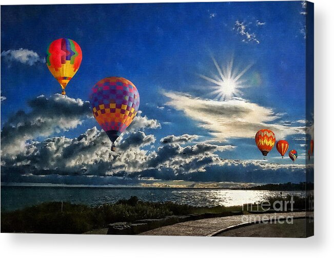 Balloons Acrylic Print featuring the photograph Balloon Rides by Andrea Kollo
