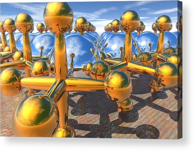3d Acrylic Print featuring the digital art Balls and Jacks II by Lyle Hatch