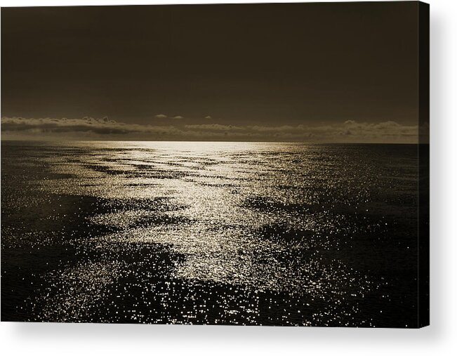 Sepia Tone Acrylic Print featuring the photograph Baltic Sea. by Terence Davis