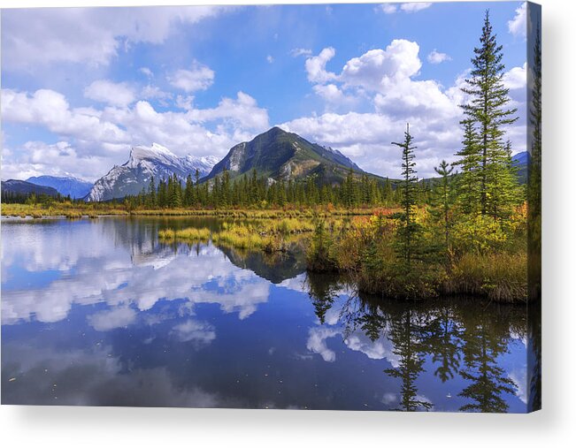 Banff Reflection Acrylic Print featuring the photograph Banff Reflection by Chad Dutson