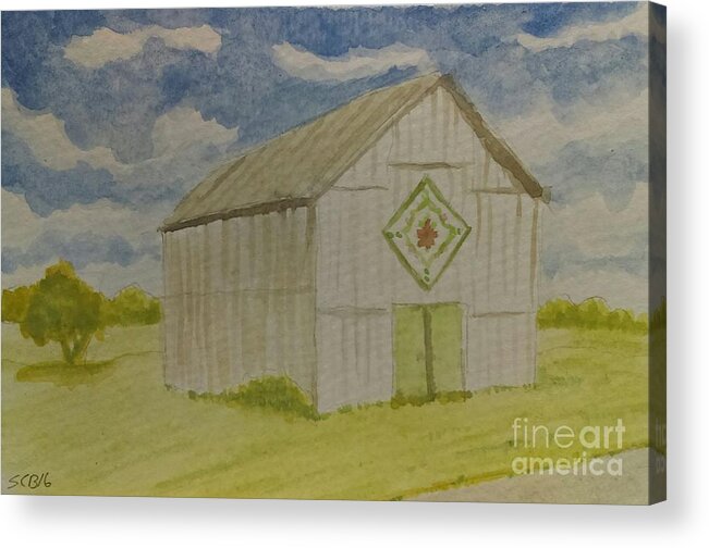 Barn Acrylic Print featuring the painting Barn Quilt by Stacy C Bottoms