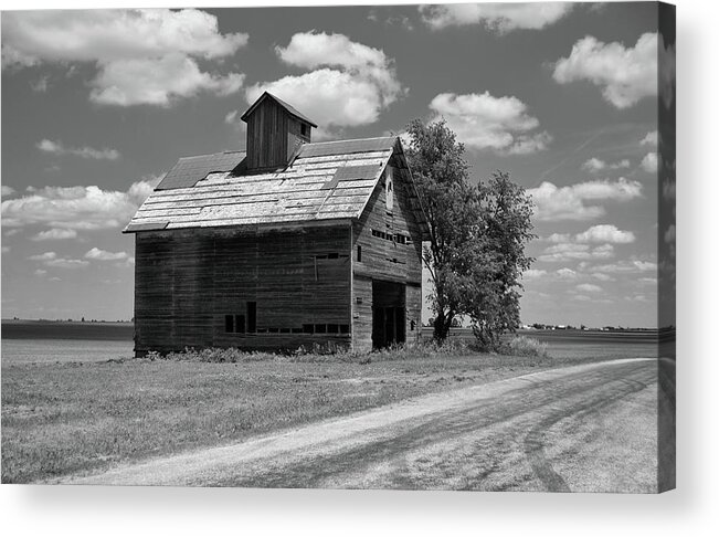 Barn Scene Acrylic Print featuring the photograph Barn Scene ...black And White by Tom Druin
