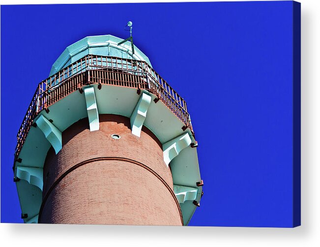 Barnegat Light Acrylic Print featuring the photograph Barnegat Lighthouse Top by Louis Dallara
