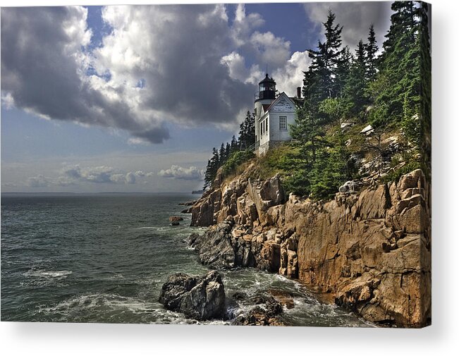 Lighthouse Acrylic Print featuring the photograph Bass Harbor Lighthouse by Andreas Freund