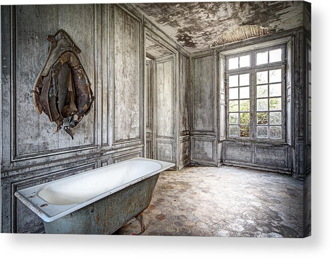 Ghost Town Acrylic Print featuring the photograph Bathroom In Decay - Abandoned Building by Dirk Ercken