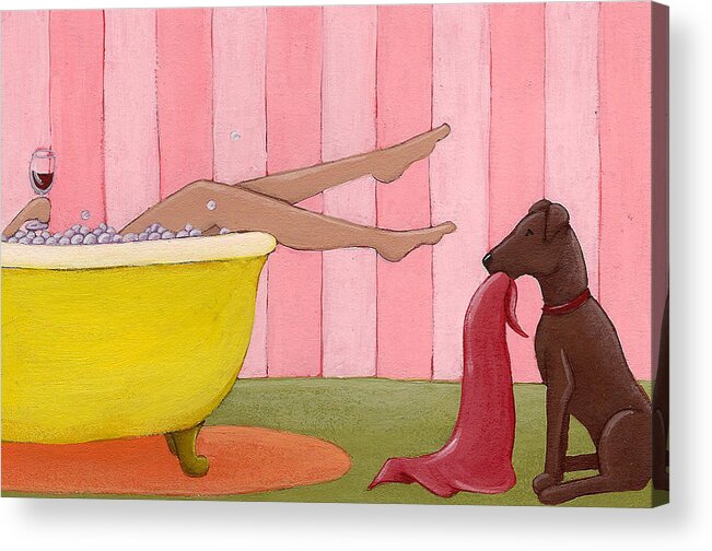 Bath Acrylic Print featuring the painting Bathtime by Christy Beckwith