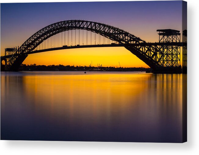 Bayonne Acrylic Print featuring the photograph Bayonne Bridge Sundown by Susan Candelario