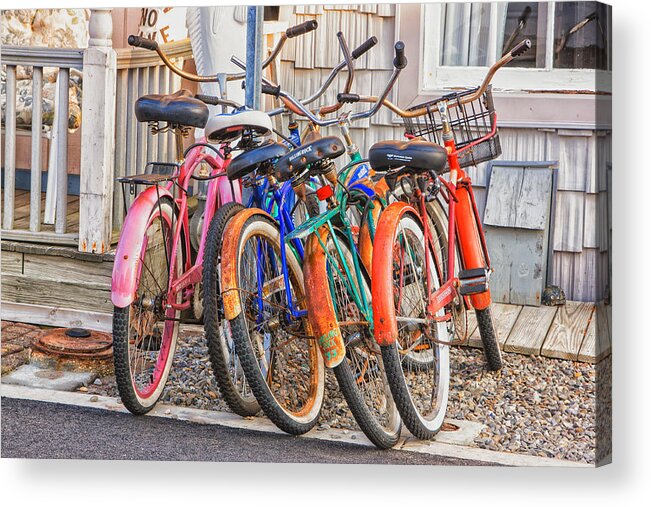 Cape May New Jersey Acrylic Print featuring the photograph Beach Bikes by Tom Singleton