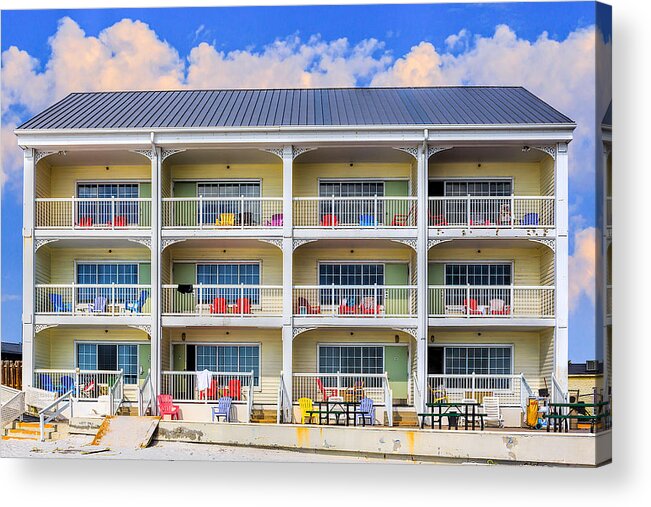 Americana Acrylic Print featuring the photograph Beach Front Hotel by Robert FERD Frank