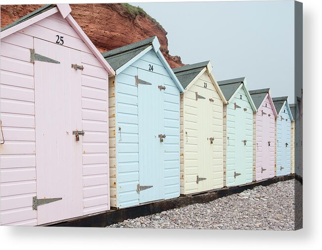Beach Acrylic Print featuring the photograph Beach Huts vi by Helen Jackson