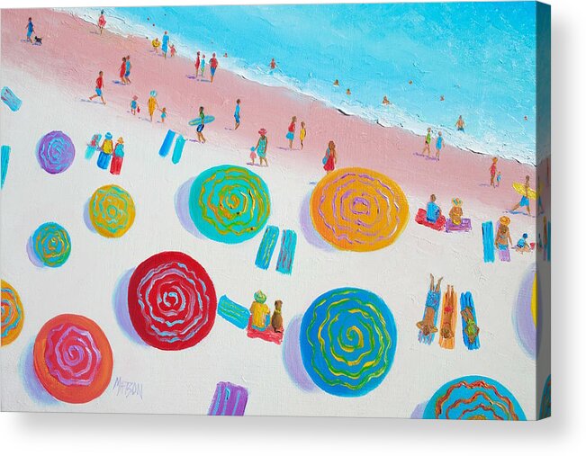 Beach Acrylic Print featuring the painting Beach Painting - A Walk in the Sun by Jan Matson