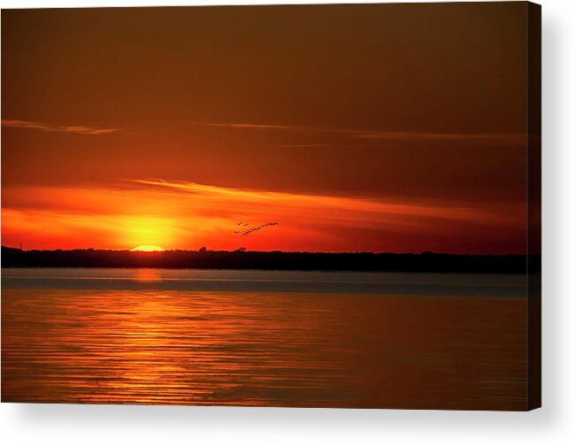 Sunset Acrylic Print featuring the photograph Beach Sunset by Cathy Kovarik