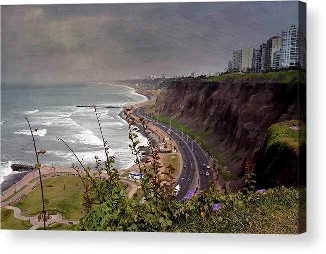 Lima Acrylic Print featuring the photograph Beautiful Coastline of Lima by Kathryn McBride