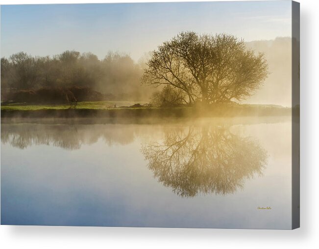 Sunrise Acrylic Print featuring the photograph Beautiful Misty River Sunrise by Christina Rollo