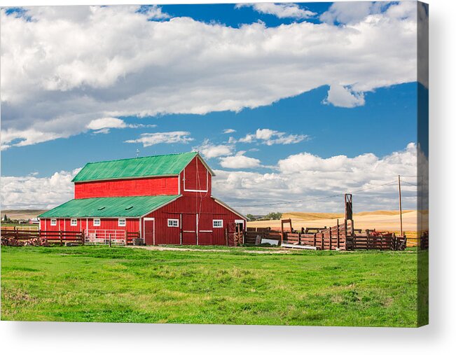 Red Acrylic Print featuring the photograph Beautiful Red Barn by Todd Klassy