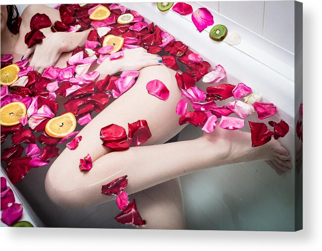 Premium Photo  Delight in beautiful flower petals in bathtub with flowers