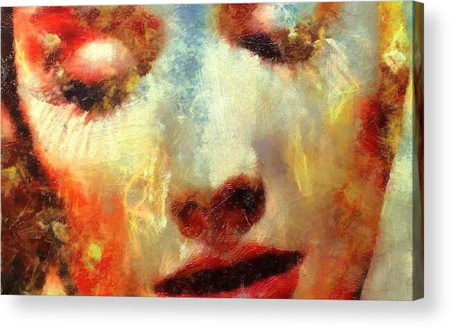Woman Acrylic Print featuring the painting Beauty by Lelia DeMello