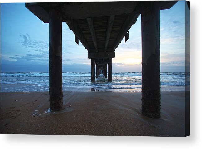 Pier Acrylic Print featuring the photograph Before the dawn by Robert Och