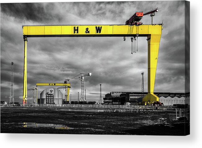 Belfast Acrylic Print featuring the photograph Belfast Shipyard 3 by Nigel R Bell